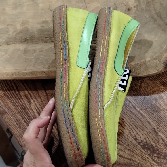 Evelo Tezoo rainbow loafers lime green suede feel size EU 40 7 TO 7.5 Mens main image 8